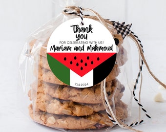 Palestine Watermelon Favor Gift Tag - Personalized Palestinian Theme Favors - Custom Tag ONLY