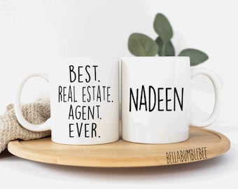 Personalized  Best Real Estate Agent Ever / Coffee Mug Gift / Custom Coffee Cup / Agent Thank You / Closing Gift / Housewarming Gift 160