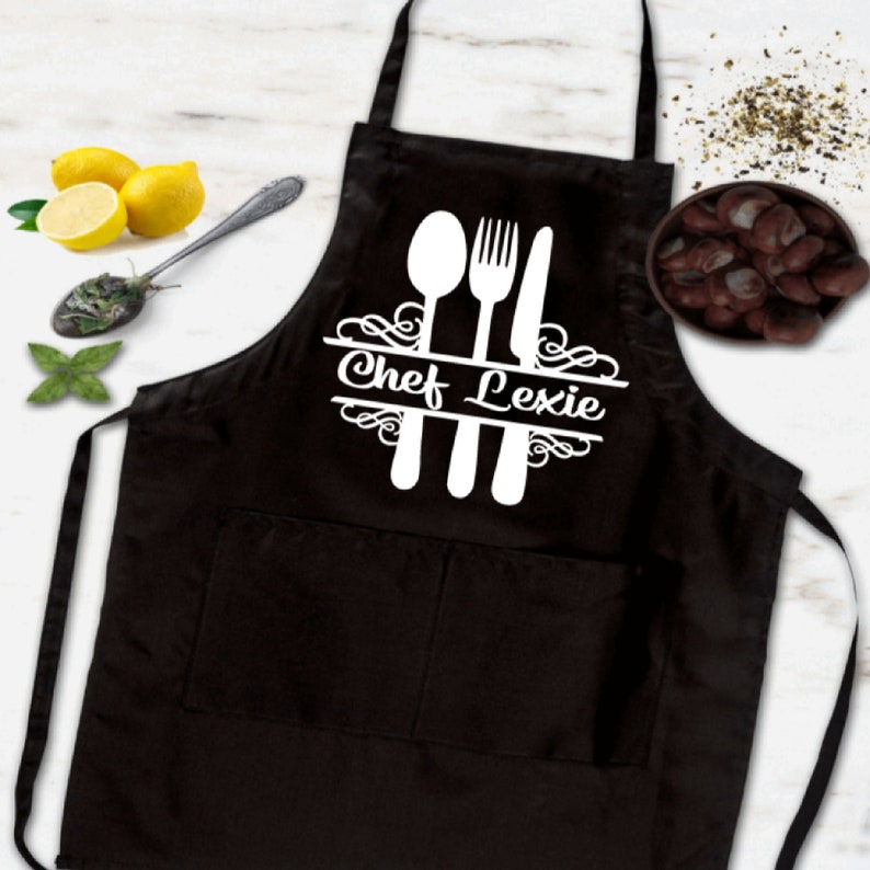 Custom Apron Name Personalized Kitchen Apron Women Men Etsy