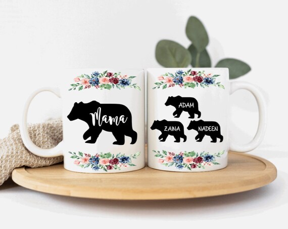 Mama Bear With Child's Name Personalized Drink Tumbler