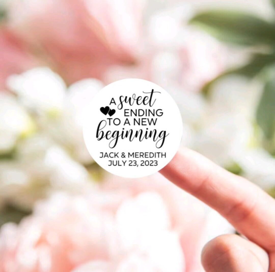 A Sweet Ending to A New Beginning - Wedding or Engagement Favor Tags ...