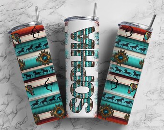 Custom 20oz Tumbler for Hot Cold Drinks - Aztec Country Tumbler Design - Personalized Gift for Her - Customized Insulated Cup