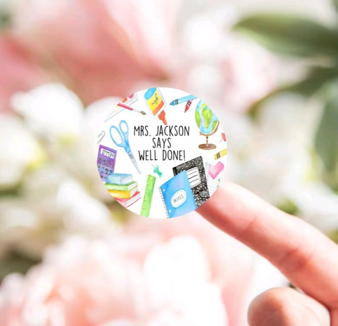 Well Done Custom Teacher Stickers - Personalized Grading Sticker ...