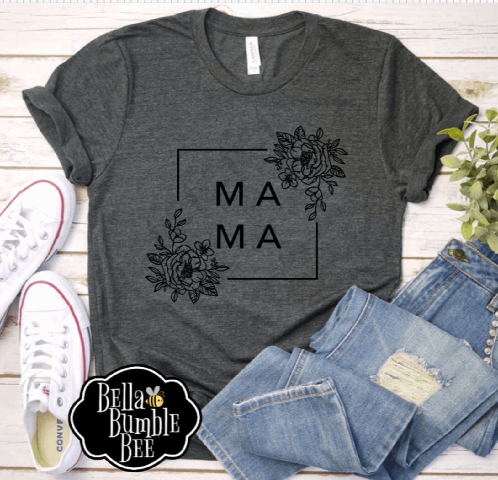 Mama Floral Graphic Tee / Mom Flower Unisex Tee Shirt / | Etsy