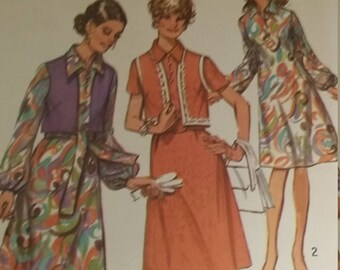 UNCUT i FF Wykroje Vintage Simplicity 9279 Wykrój do szycia Sukienka i bolerko rozmiar 14-1/2