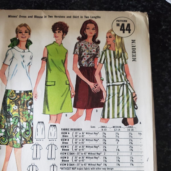 McCalls/ Quaker Oats 44 Sewing Pattern sizes 12-14 medium