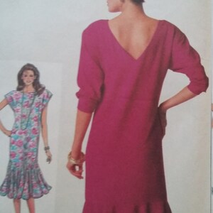 UNCUT and FF Pattern Pieces Simplicity 7845 Sewing Pattern Size 10-12-14  Loose-fitting Pullover Dress