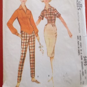Vintage Sewing Pattern McCalls 5495 Shirt, Skirt, Pants, and Shorts Size 12 Bust 32
