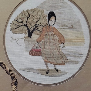 Krzyżykowy haft P Buckley Moss Ulotka 101 Apple Girl June Grigg Designs