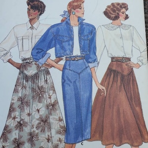 Vintage Butterick 5851 Skirt Sewing Pattern sizes 6-8-10