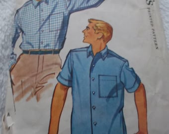 Patron De Couture Chemise Homme Style Années 1950 - Col Nehru Ou écarté - Taille Poitrine 97-102 Cm - Niveau Intermédiaire