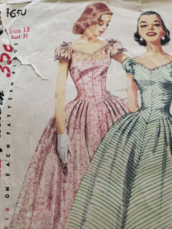 Simplicity 1650 Size 13 Sewing Pattern One Piece Dress 60s