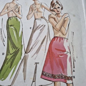 UNCUT and FF Pattern Pieces Vintage Kwik Sew 716 Sewing Pattern Half Slip  in 3 lengths sizes small thru extra large