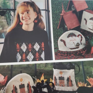 Autumn Argyle cross stitch leaflet design by Vicki Hastings the Cricket Collection The Cross Eyed Cricket number 104