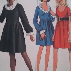 UNCUT and FF Pattern Pieces Vintage Butterick 4944 sewing pattern size 12 one-piece dress