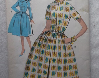 UNCUT und FF Misses' Size 14 1950s Tailliertes Kleid und Schal Voraus 2948 Alle 13 Schnittteile