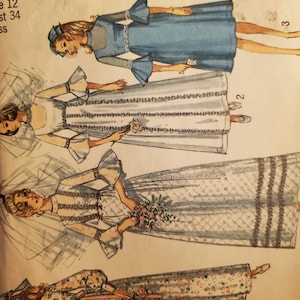 Vintage Simplicity 9218 size 12 wedding dress and Bridesmaid dress in two lengths UNCUT and FF pattern pieces