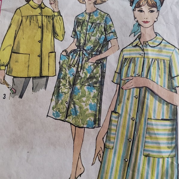 Vintage Sewing Pattern Simplicity 4572 Size 42 Duster and Smock 1960s fashions