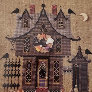 Ulotka haftowana krzyżykiem Green Gables i Acorn nr 187 zaprojektowana przez Vicki Hastings Kolekcja Cricket The Cross Eyed Cricket