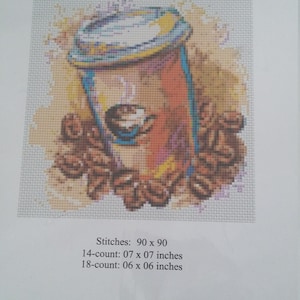 Kitchen Series-Latte Anyone? Design Only and instructions by The Art of Stitch TAS50