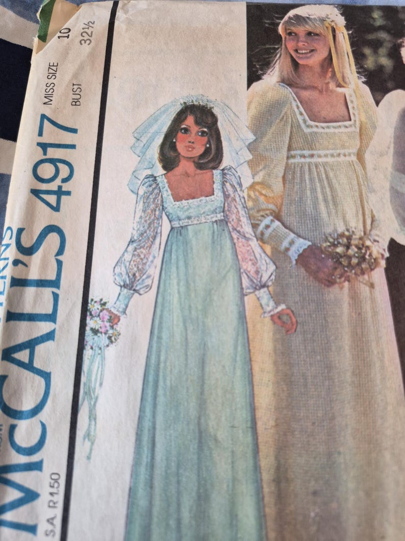 Mccalls 4917 Sewing Pattern Size 10 Wedding Dress or Bridesmaid's Dress ...