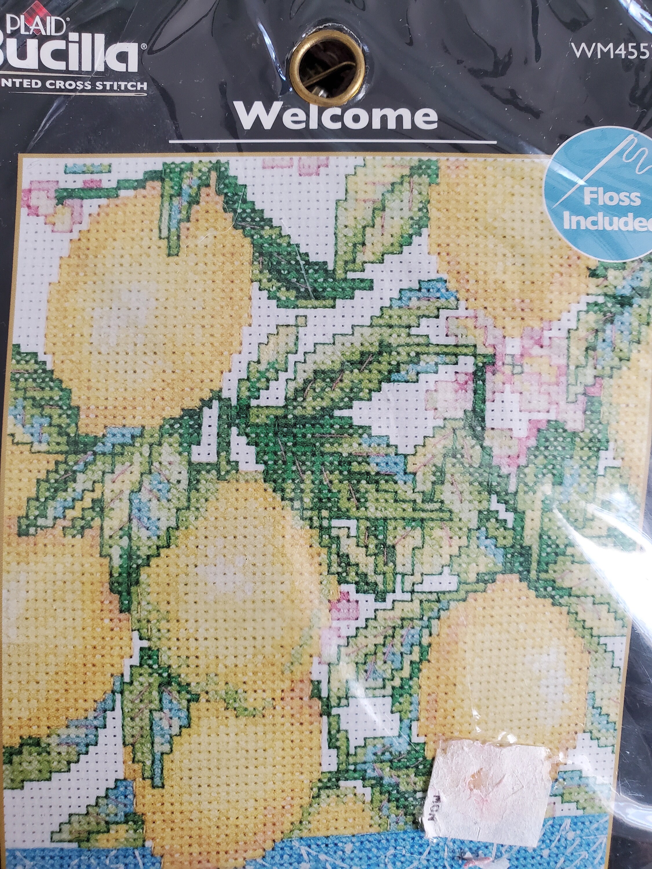 Welcome Bucilla Cross Stitch Kit WM45522 Lemons on a White