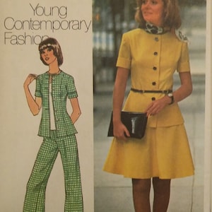 Short two-piece dress or top and pants 70s contemporary fashion size 18 bust 40 Simplicity 6791 sewing pattern