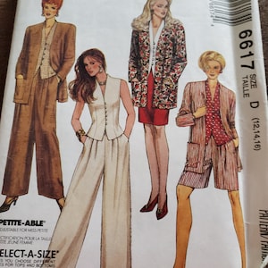 90s unlined jackets, top, skirts, pants and shorts McCall&#39;s 6617 sewing pattern sizes 12-14-16 Uncut and FF pattern pieces