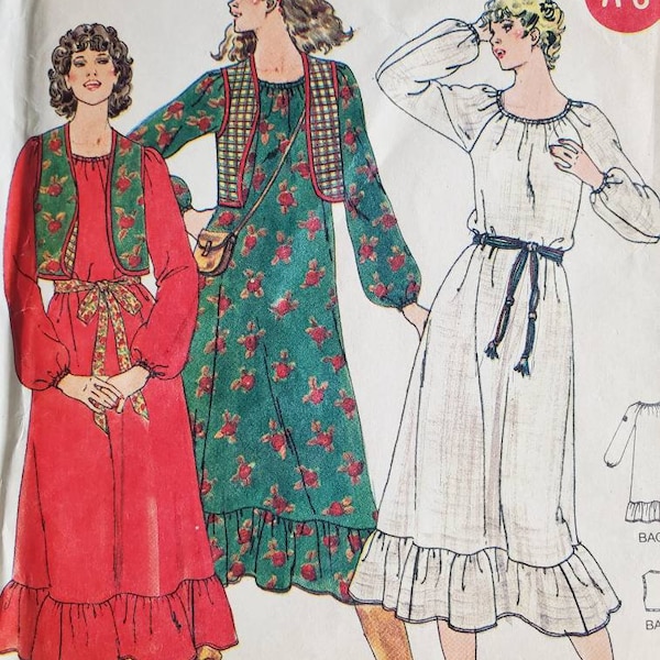 Butterick 6263 sewing pattern Marie Osmond sizes 14-16-18 Dress and Vest UnCUT and FF pattern pieces