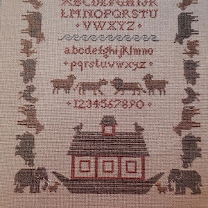 Oryginalny projekt, nie reprodukcja. Vintage The Prairie Schooler Christmas Ark Numer 32 Ulotka do haftu krzyżykowego