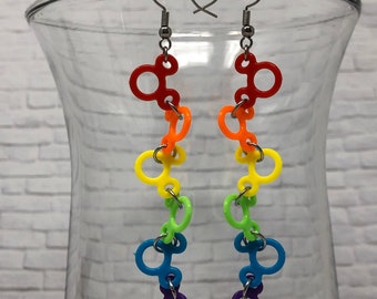 Mickey Minnie Rainbow Pride Dangle Earrings