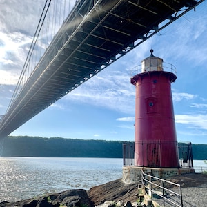 Little Red Lighthouse, 2020 Landmark Illustration, Fort Washington Park, Riverside Park, Manhattan, New York City, Watercolor Print image 3