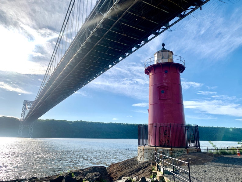 Little Red Lighthouse, 2020 Landmark Illustration, Fort Washington Park, Riverside Park, Manhattan, New York City, Watercolor Print image 3