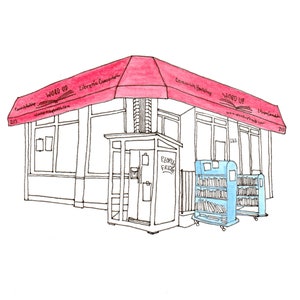 Word Up Bookstore, 2020 Storefront Illustration, 165th Street, Washington Heights, Manhattan, New York City, Watercolor Print