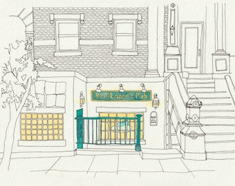 How I Met Your Mother TV Show, MacLaren&#39;s Pub, New York City, Watercolor Print
