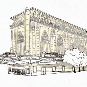 United Palace Theater, 2020 Landmark Illustration, 176th Street, Washington Heights, Manhattan, New York City, Watercolor Print image 1