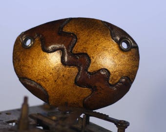 Leather eye patch, big golden cogs