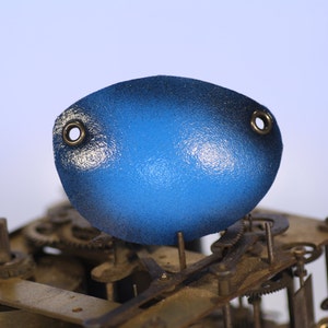 steampunk leather eye patch , plain blue LEFT EYE
