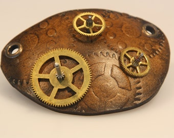 Leather eye patch, gears