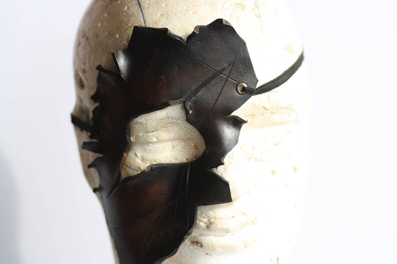 steampunk leather mask,half face distressed made to order