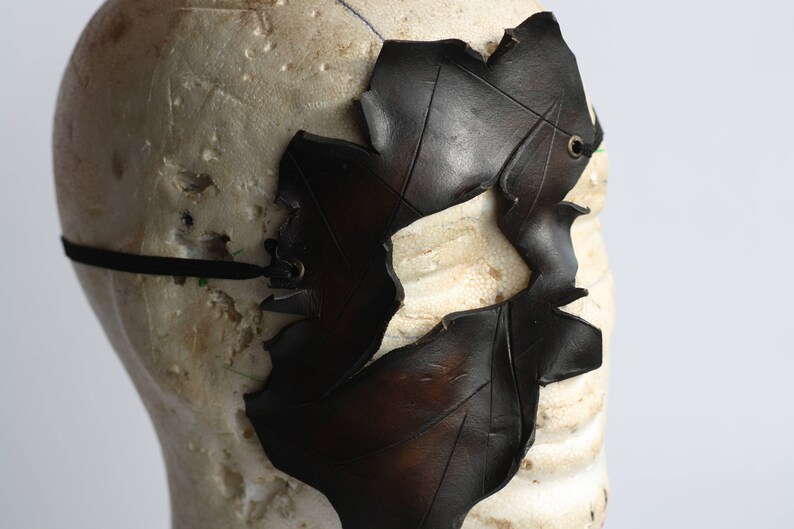 steampunk leather mask,half face distressed made to order