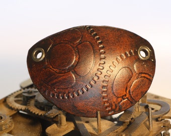 Leather eye patch, 2 large gears