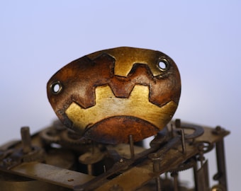 Leather eye patch, big golden cog