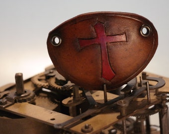 Steampunk Leder Augenklappe , Templar Kreuz