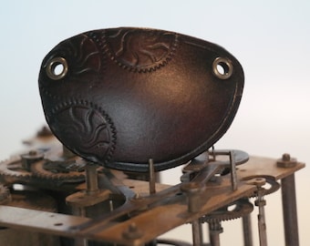 Leather eye patch, 3 gears one side