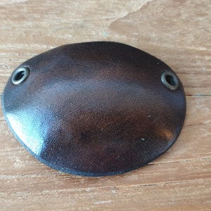 Steampunk ögonlapp i läder, enfärgat brunt VÄNSTER ÖGA