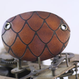 Leather eyepatch ,brown dragon ,RIGHT EYE