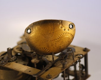 Leather eye patch, golden cogs