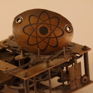steampunk leather eye patch , atoms