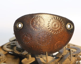Leather eye patch, small gears